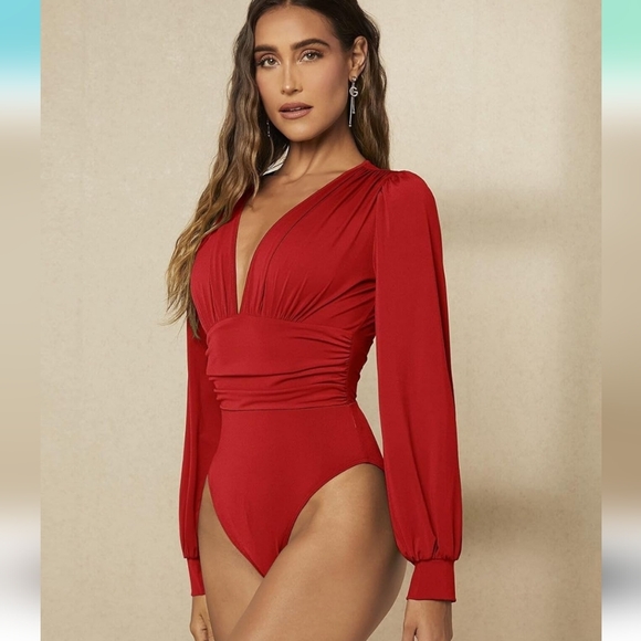 Nwt Womens Red Bodysuit Medium - Picture 5 of 12